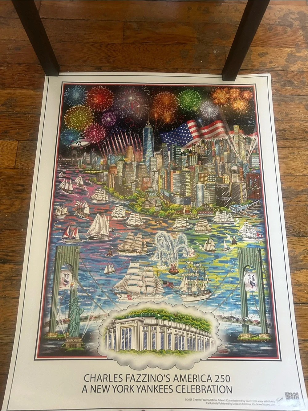 Charles Fazzino America250: A New York Yankees poster ⚾️ 🇺🇸 🎆 🎇